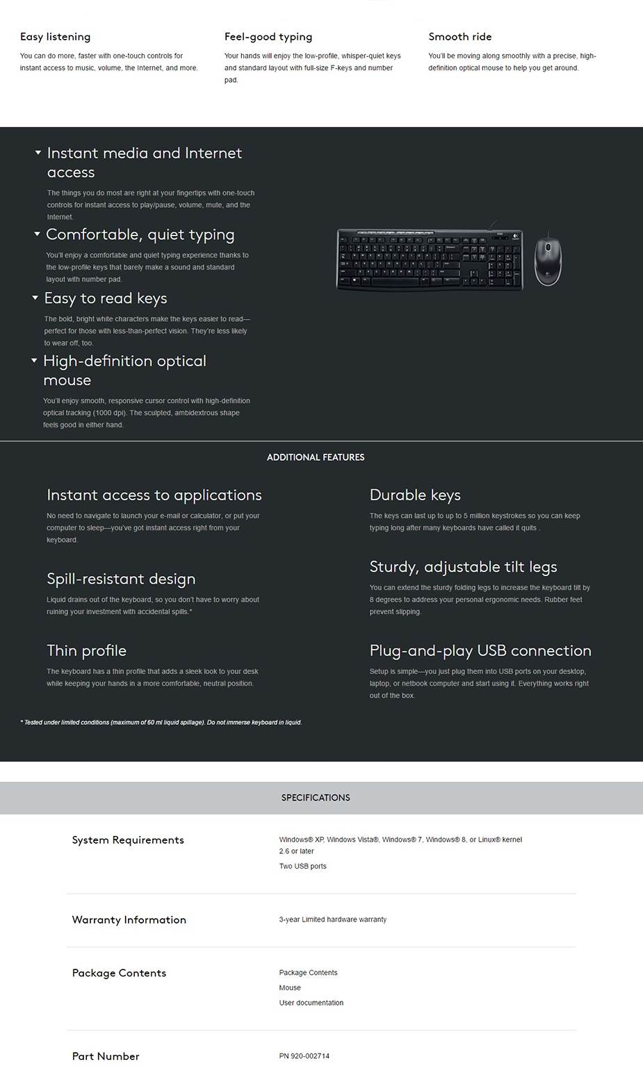 Logitech MK200 Media Keyboard Mouse (920-002693) 1