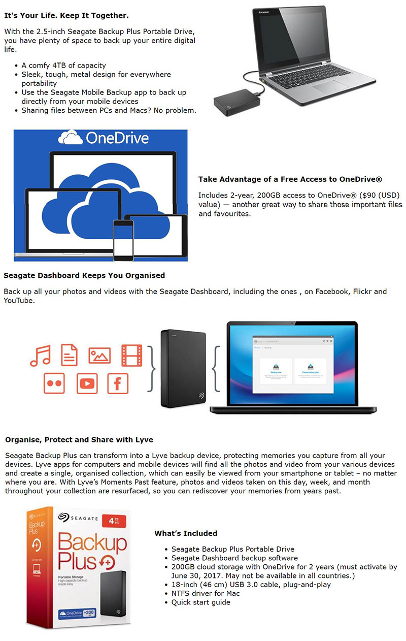 SEAGATE BACK UP PLUS PORTABLE 2.5' 4TB BLACK STDR4000300 2 SEAGATE BACK UP PLUS PORTABLE 2.5' 4TB BLACK STDR4000300 1