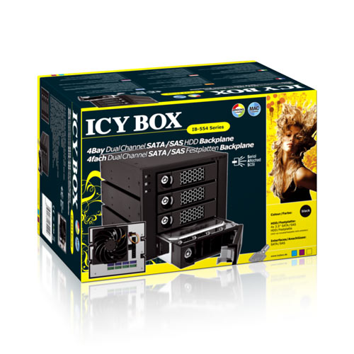CY BOX- IB-554SSK, 4bay Dual Channel SATA/SAS Backplane