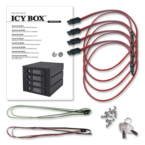 CY BOX- IB-554SSK, 4bay Dual Channel SATA/SAS Backplane