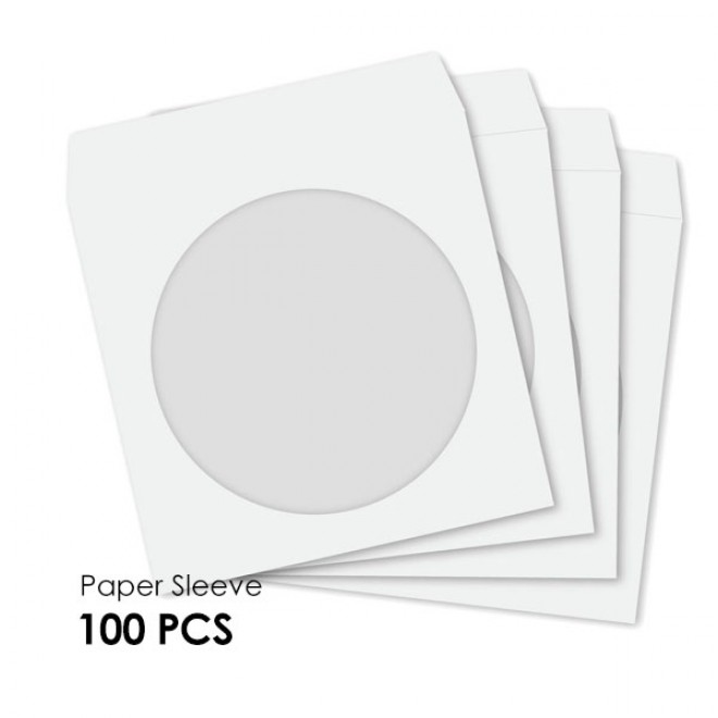 CDDVD Paper Sleeve with Windows Hold 1 Disc (100PCS/Pack) PowerhousePC