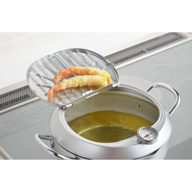 Mirakutei III Deep Frying Pan With Hinged Lid 20cm (Integrated