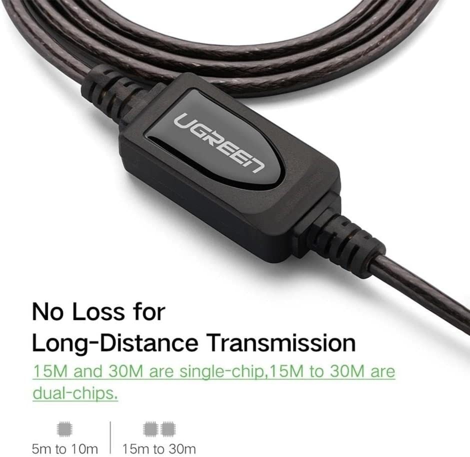 UGREEN 10321 USB 2.0 Active Extension Cable with Chipset 10M PowerhousePC