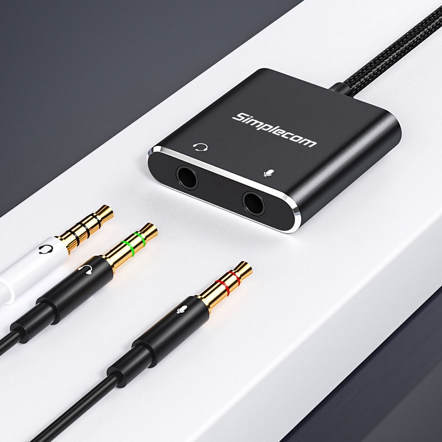 Simplecom CA152 USB to 3.5mm Audio and Microphone Sound Card Adapter ...
