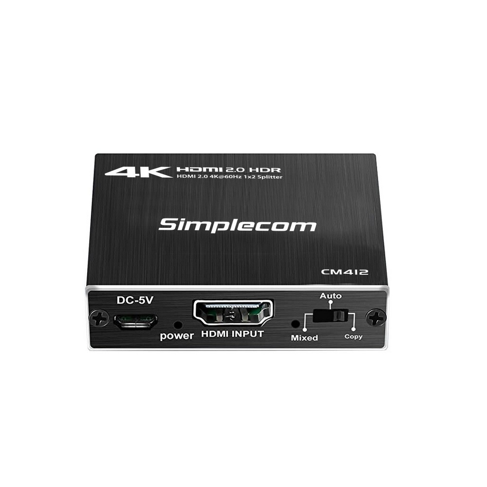 CM412 HDMI 2.0 1x2 Splitter 1 IN 2 Out 4K60Hz HDR10 2 Port