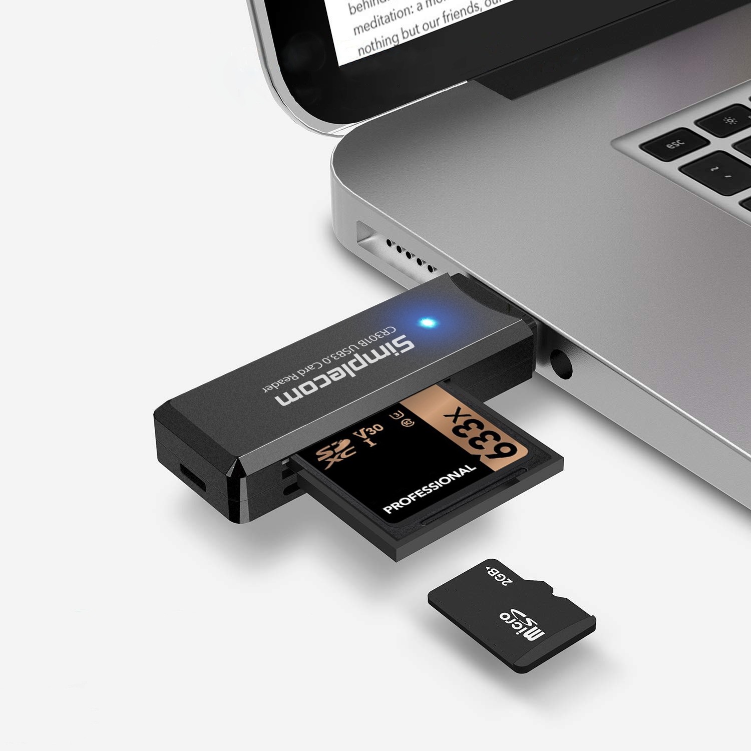 Simplecom CR301B 2 Slot SuperSpeed USB 3.0 Card Reader - PowerhousePC