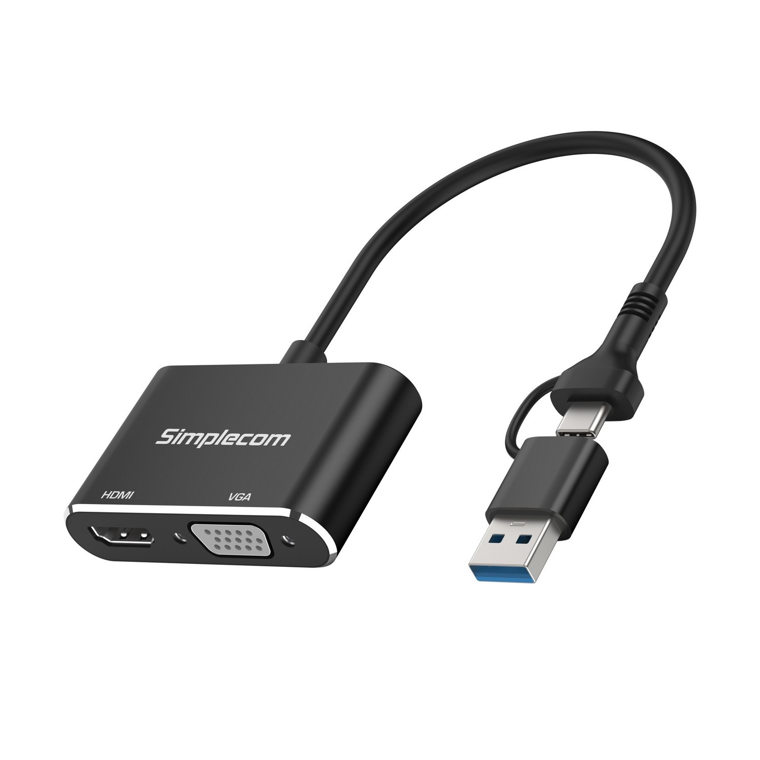Computer Video Card Adapter Simplecom DA326C USB 3.0 and USB-C to HDMI + VGA Video Card Adapter ...