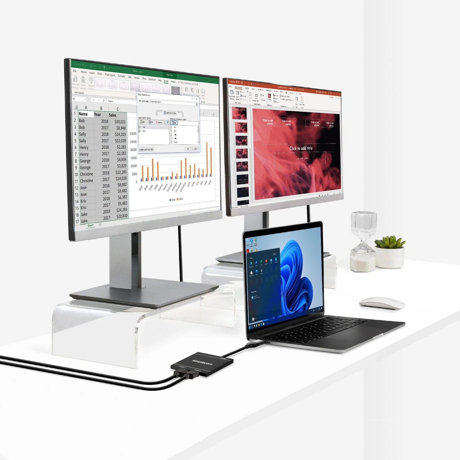Simplecom DA327 USB 3.0 or USB-C to Dual HDMI Display Adapter for 2x ...