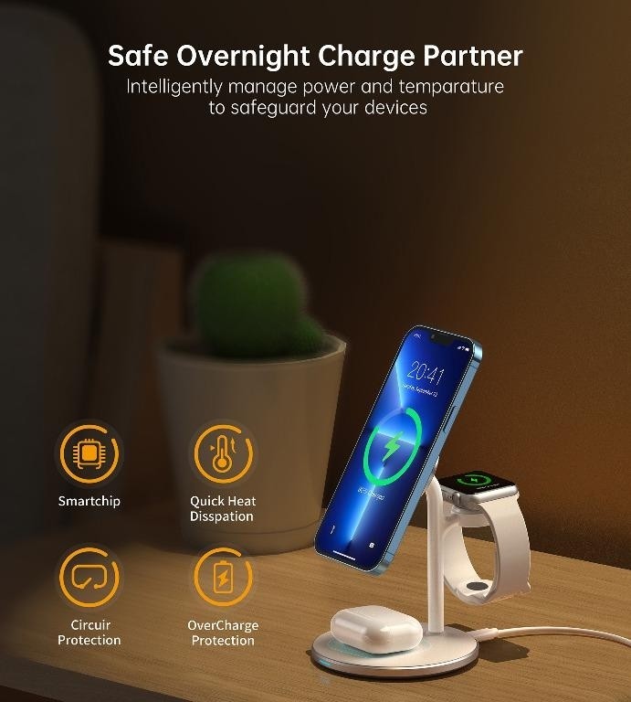 CHOETECH T585F 3in1 Wireless Charging Station Dock PowerhousePC