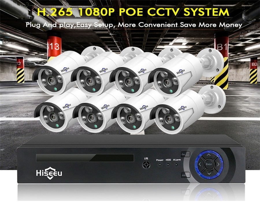 Hiseeu H5NVR-P8-624P 8CH 4MP PoE CCTV System (2TB HDD) - PowerhousePC