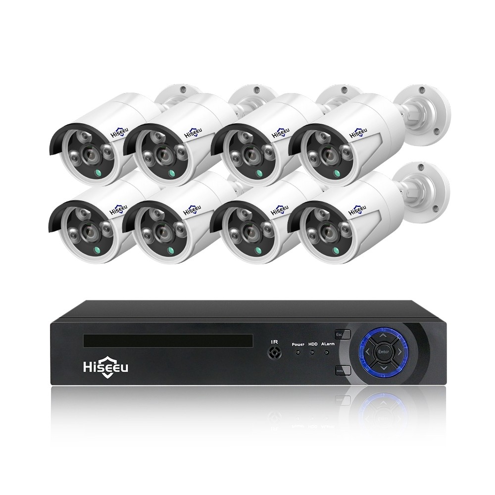 Hiseeu H5NVR-P8-624P 8CH 4MP PoE CCTV System (2TB HDD) - PowerhousePC