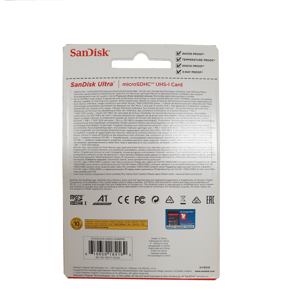 SanDisk SDSQUNS-032G-GN3MN Ultra Micro SDHC 32GB Classe 10 – Velocità 80MB/s UHS-I