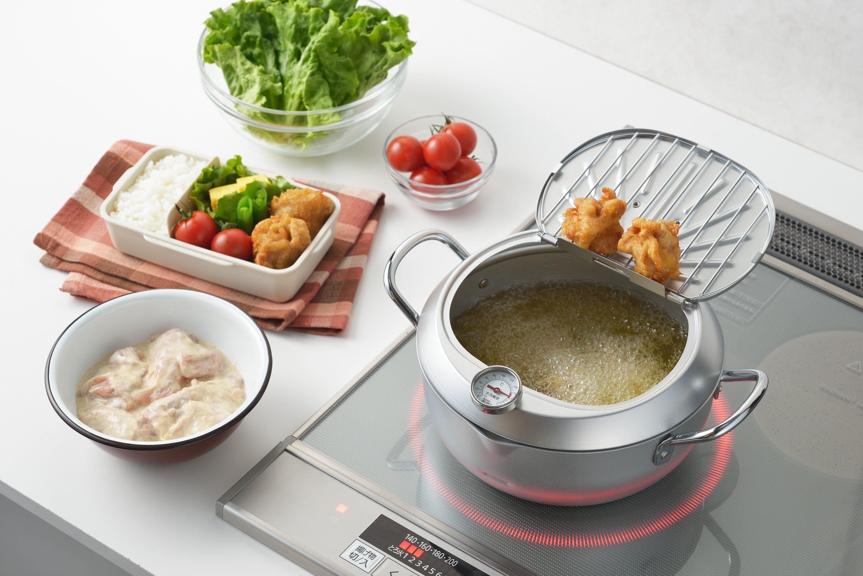 Mirakutei III Deep Frying Pan With Hinged Lid 20cm (Integrated