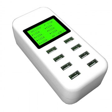 8 port USB Desktop Charger 5V/8A Multi Smart Fast Charging Station With LCD Display