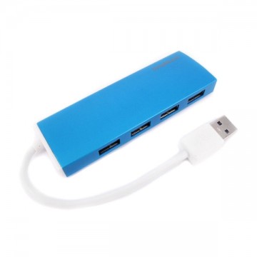 Simplecom CH309 Ultra Slim Aluminium USB 3.0 External 4 Port Hub for PC Mac Laptop Blue