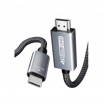 BENFEI 000206GY-10F USB-C to HDMI 3M Cable 4K@60Hz, Aluminum Shell, NylonBraided Thunderbolt 3/4/5 Compatible with iPhone 15/16, Samsung, Surface Book 2