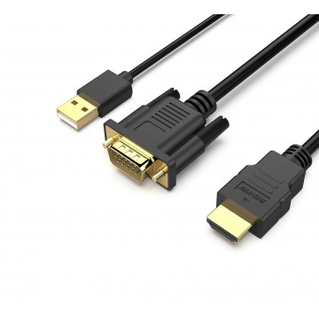 BENFEI 000324BK VGA to HDMI Cable with Audio, 1080P Uni-Directional 1.8M Cable