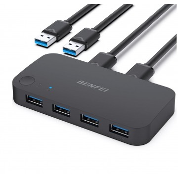 BENFEI 000354BK USB 3.0 Switch (2 Computers Share 4 USB for PC / Mouse / Keyboard / Printer / Scanner)
