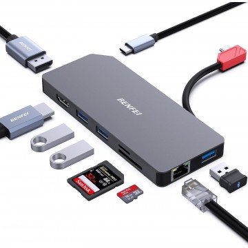 BENFEI 000356BK 9-in-1 USB-C MST Laptop Docking Station