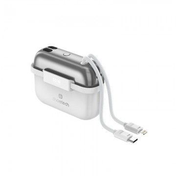 CHOETECH B812-SL WH Mini Bag Digital CCC Certified 10000mAh 30W Fast Charging Power Bank Gold with USB-C + 8-pin iPhone Cables