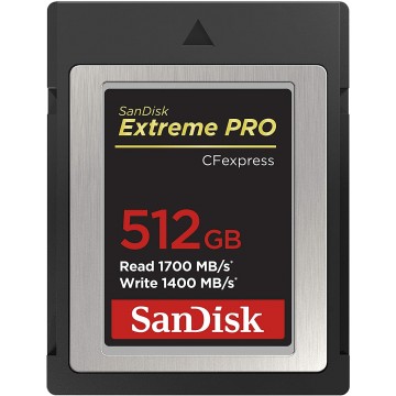 SanDisk 512GB Extreme PRO CFexpress Card Type B - SDCFE-512G-GN4NN READ 1700 MB/S WRITE 1400MB/S