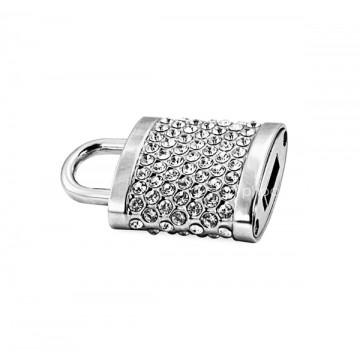 16GB Crystal Lock Pendant USB Flash Drive Pen Stick Memory (Silver)