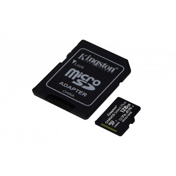 Kingston 128GB microSDXC Canvas Select 100R CL10 UHS-I Card + SD Adapter SDCS2/128GB