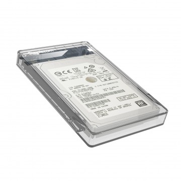 Simplecom SE203 Tool Free 2.5" SATA HDD SSD to USB 3.0 Hard Drive Enclosure Clear