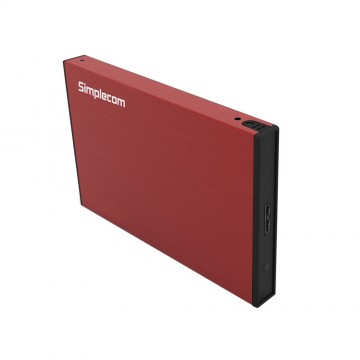 Simplecom SE218 Aluminium Tool Free 2.5" SATA HDD SSD to USB 3.0 Hard Drive Enclosure Red
