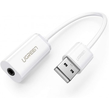 UGREEN 30712 USB A Male to 3.5 mm Aux Cable (White)