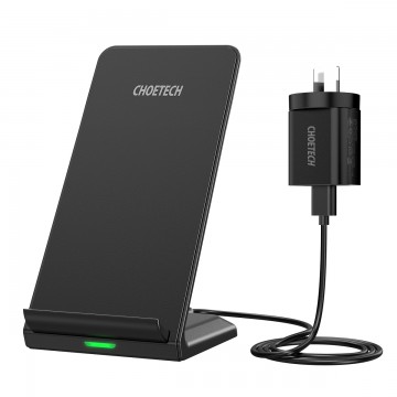 CHOETECH T524-SAU 10W/7.5W Fast Wireless Charging Stand with AC Adapter